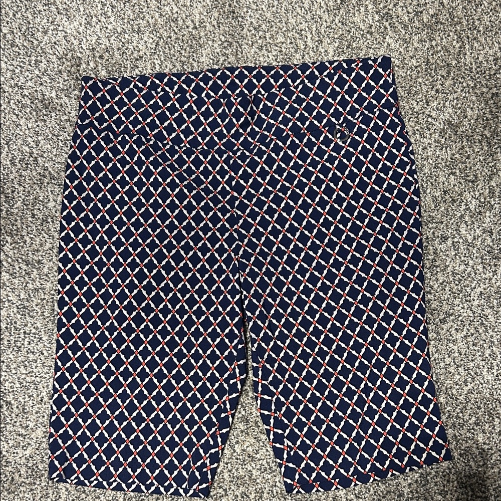 Rafaella Navy and White Diamond Pattern Women's Shorts